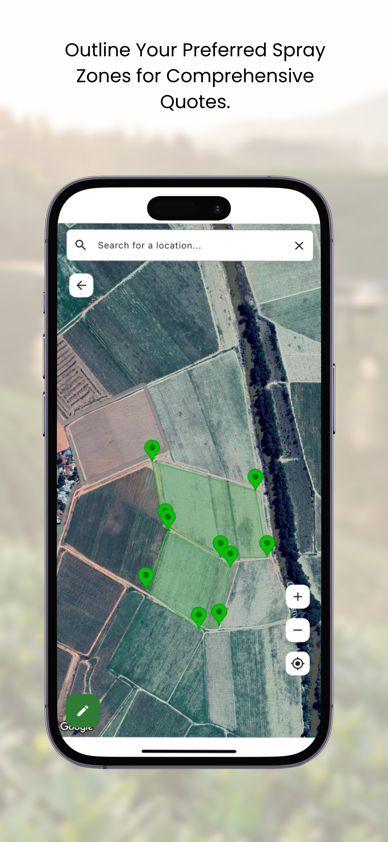 X-Spray Field Mapping - Outline your preferred spray zones